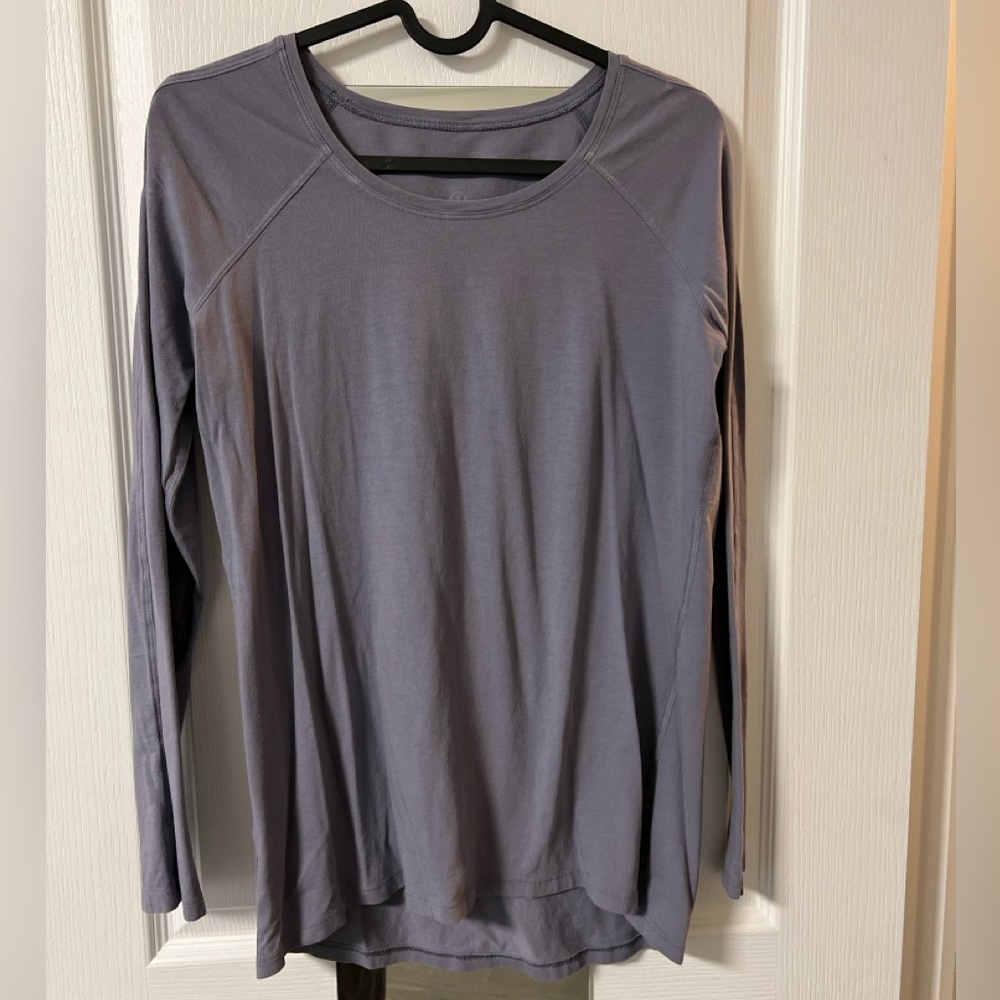 Lululemon purple grey pima cotton long sleeve sz 2 preloved